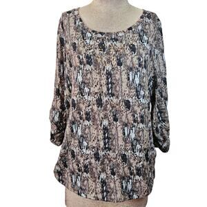 Rushed Sleeves Embellished Top Size Petite Large